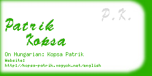 patrik kopsa business card